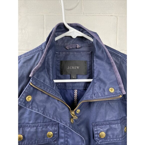 J Crew Women's The Downtown Field Jacket Size S Blue Military Utility‎ Hiking - Picture 4 of 10